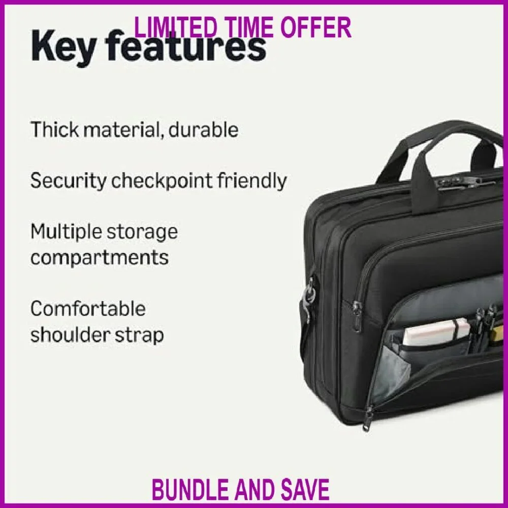 16.5 Inch Laptop Briefcase TSA Friendly Expandable Tech Bag